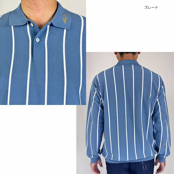 ゴルフウェア 長袖　吸汗速乾　ニットポロシャツ 吸汗速乾性 抗菌 UVカット NEW ERA ホワイト ブラック ニューエラ 14669863 14669864 14669865 メンズ 25秋冬