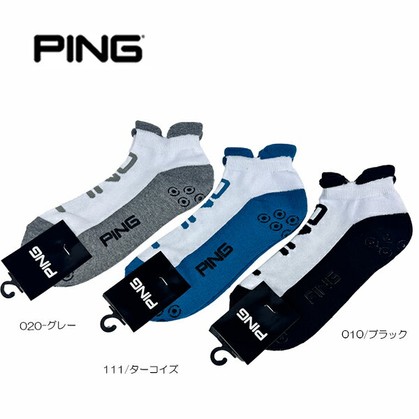 【ネコポス対象】ゴルフウェア アンクルソックス ピン 621-6186101 足底パイル メンズ 綿混 26春夏 PING GOLF