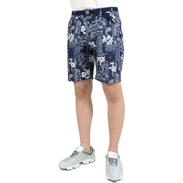 セール プーマゴルフ ドットエアープーマバンダナAOPショーツ 大きいサイズ有 930547 バンダナパッチ柄 軽量 ストレッチ 接触冷感 PUMA GOLF ゴルフウェア ゴルフ ハーフパンツ ショートパンツ ベルト付き