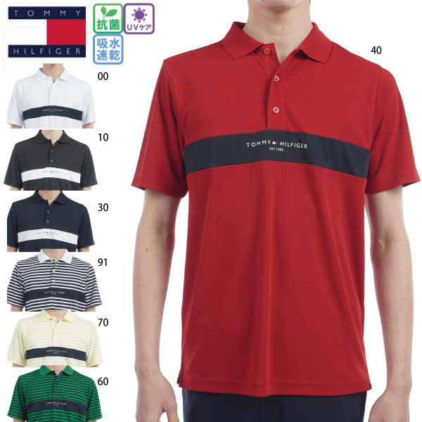 ゴルフウェア ゴルフシャツ 半袖シャツ エッセンシャル トミーヒルフィガー THMA514 メンズ 25春夏 吸水速乾 UVカット 抗菌 大きいサイズ有 TOMMY