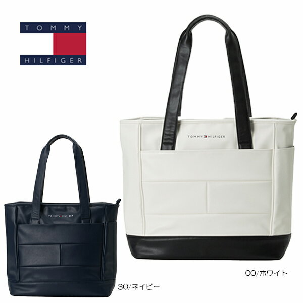 Rakuten - ゴルフ トートバッグ トミーヒルフィガー THMG6ST6 シンセティックレザー ホワイト ネイビー 合成皮革
