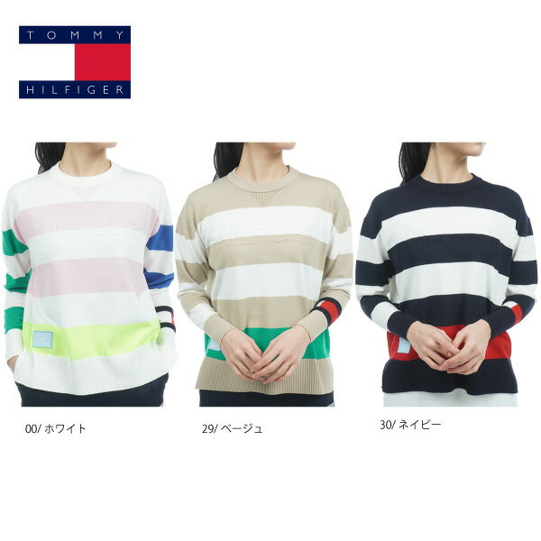 セール トミーヒルフィガー レディース ニット THLA302 春ニット 大きいサイズ有 セーター レディースゴルフウェア TOMMY HILFIGER GOLF 23春夏