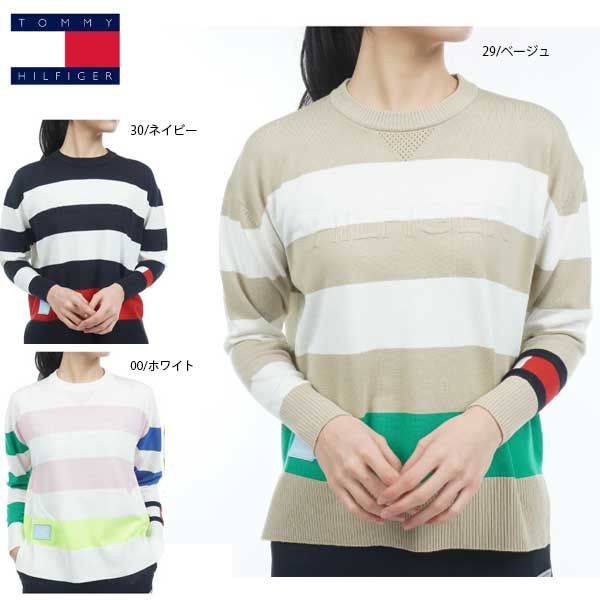 セール トミーヒルフィガー レディース ニット THLA302 春ニット 大きいサイズ有 セーター レディースゴルフウェア TOMMY HILFIGER GOLF 23春夏