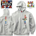 ROMERO BRITTO ロメロ ブリット フーディー プルオーバーパーカー S M L LL 3L ダンボールニット素材 フードあり BRITTOのロゴ入り ミックスグレー ユニセックス