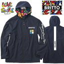 ROMERO BRITTO ロメロ ブリット 裏メッシュ付き ウインドブレーカー S M L LL 3L フルジップ フードあり BRITTOのロゴ入り ネイビー ユニセックス