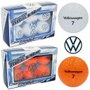 フォルクスワーゲン Volkswagen ゴルフ ボール 2024年モデル 6個入り ポーチ付き ( ホワイト / オレンジ ) vwba-3765
