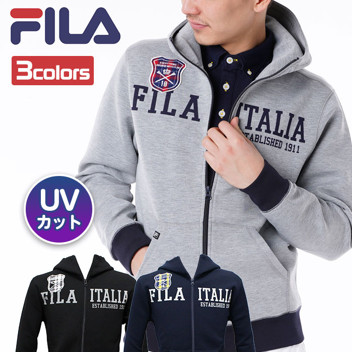 フィラ ゴルフ メンズ 長袖 フード付き フルジップ パーカー UVカット 全3色 FILA 788-401G