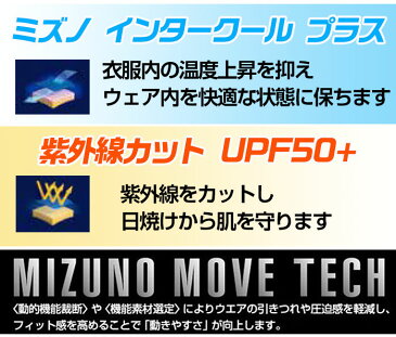 ミズノ ゴルフ インナー メンズ バイオギアシャツ ハイネック長袖 メッシュ UVカット 日焼け対策 清涼感 MIZUNO 52MJ0003