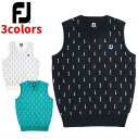 フットジョイ ゴルフ メンズ Vネック ベスト FJ-F20-M03 FJロゴ ティー柄 ウール混 M L XL 2XL FOOTJOY