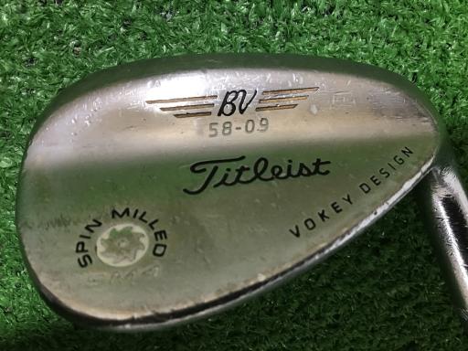 中古 Dランク （フレックスS） タイトリスト VOKEY　SPIN　MILLED　SM4　ツアークロム　58°/09° Dynamic　Gold S200 男性用 右利き ウェッジ WG