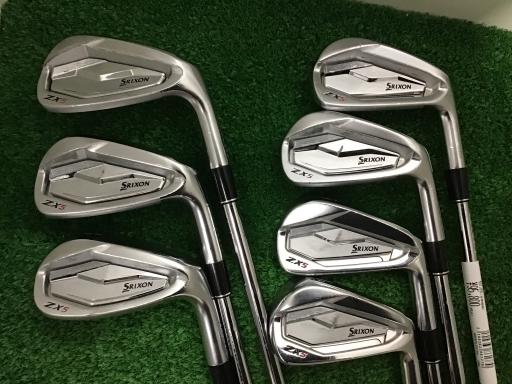 中古 Cランク （フレックスS） ダンロップ SRIXON　ZX5　8S NS　PRO　MODUS3　TOUR105　D.S.T S 男性用 右利き アイアンセット IR