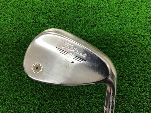 中古 Dランク （フレックスS） タイトリスト VOKEY　SPIN　MILLED　SM7　ツアークロム　56°/14°F Dynamic　Gold S200 男性用 右利き ウェッジ WG