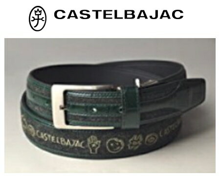 CASTELBAJAC カステルバジャック 型押し+刺繍入り牛革 メンズ ベルト23402-135