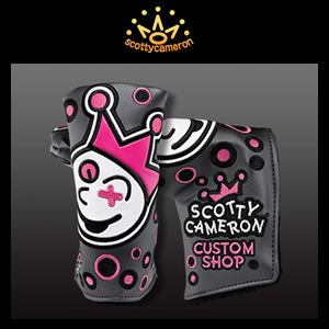 【送料無料】Scotty Cameron Head Cover-Jackpot Johnny-Charcol/Pink スコッティキャメロン カスタムショップヘッドカバー　ジャックポットジョニー『チャコール/バブルガムピンク』