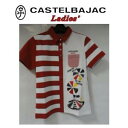 カステルバジャック 【50%OFF !!】CASTELBAJAC カステルバジャック ポンチボーダー切替 半袖ポロシャツ『レッド』レディースウェア　24870-402