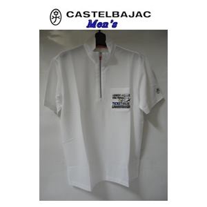 カステルバジャック 【46 / M / ホワイト】CASTELBAJAC カステルバジャック テンセル スタンド刺繍入ハーフジップ 半袖シャツ メンズウェア 23870-107