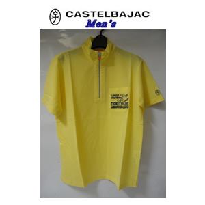 カステルバジャック 【46 / M / イエロー】CASTELBAJAC カステルバジャック テンセル スタンド刺繍入ハーフジップ 半袖シャツ メンズウェア 23870-107