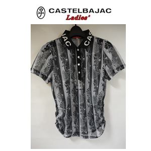 カステルバジャック 【50%OFF !!】CASTELBAJAC カステルバジャック 昇華転写プリント クマ柄メッシュ 半袖ポロシャツ　レディースウェア『ブラック』24170-215