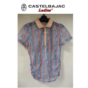 カステルバジャック 【50%OFF !!】CASTELBAJAC カステルバジャック 昇華転写プリント クマ柄メッシュ 半袖ポロシャツ　レディースウェア『オペラピンク』24170-215