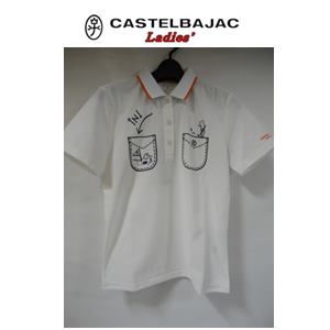 カステルバジャック 【50%OFF !!】CASTELBAJAC カステルバジャック だまし絵プリントポロ　半袖シャツ　レディースウェア『42/Lサイズ/ホワイト』24070-214