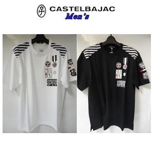 カステルバジャック 【50%OFF !!】CASTELBAJAC カステルバジャック　スイスコットン肩切替プリント入り　半袖 Tシャツ 【48/L】メンズウェア21070-129