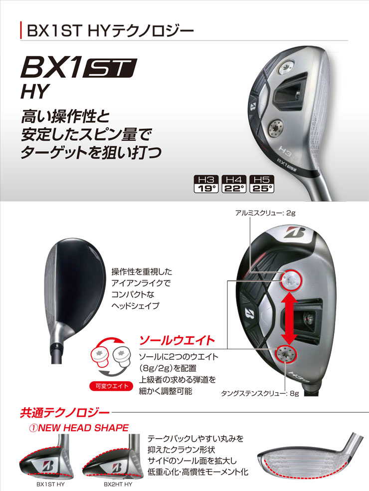 特注カスタムクラブ ブリヂストンゴルフ BX1ST HY ハイブリッド N.S.PRO 950GH シ...