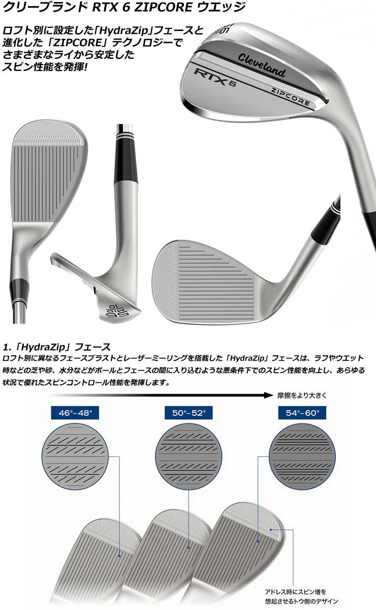 クリーブランド　RTX　6　ZIPCORE　ブラックサテン　ウエッジ　N.S.PRO　MODUS3　TOUR115　シャフト　特注カスタムクラブ 2