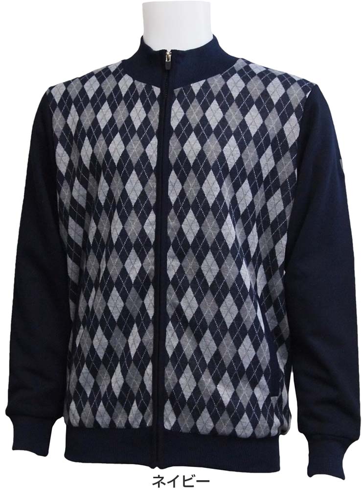 ファウンダースクラブ FoundersClub アーガイル フルジップ 防風 セーター ゴルフウェア メンズ 2025年秋冬モデル M-O FC-0330W