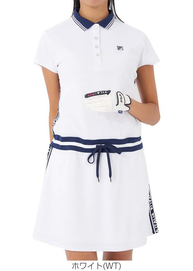 フィラゴルフ FILA GOLF サイドライン 半袖 ワンピース ゴルフウェア レディース M-LL 754-400