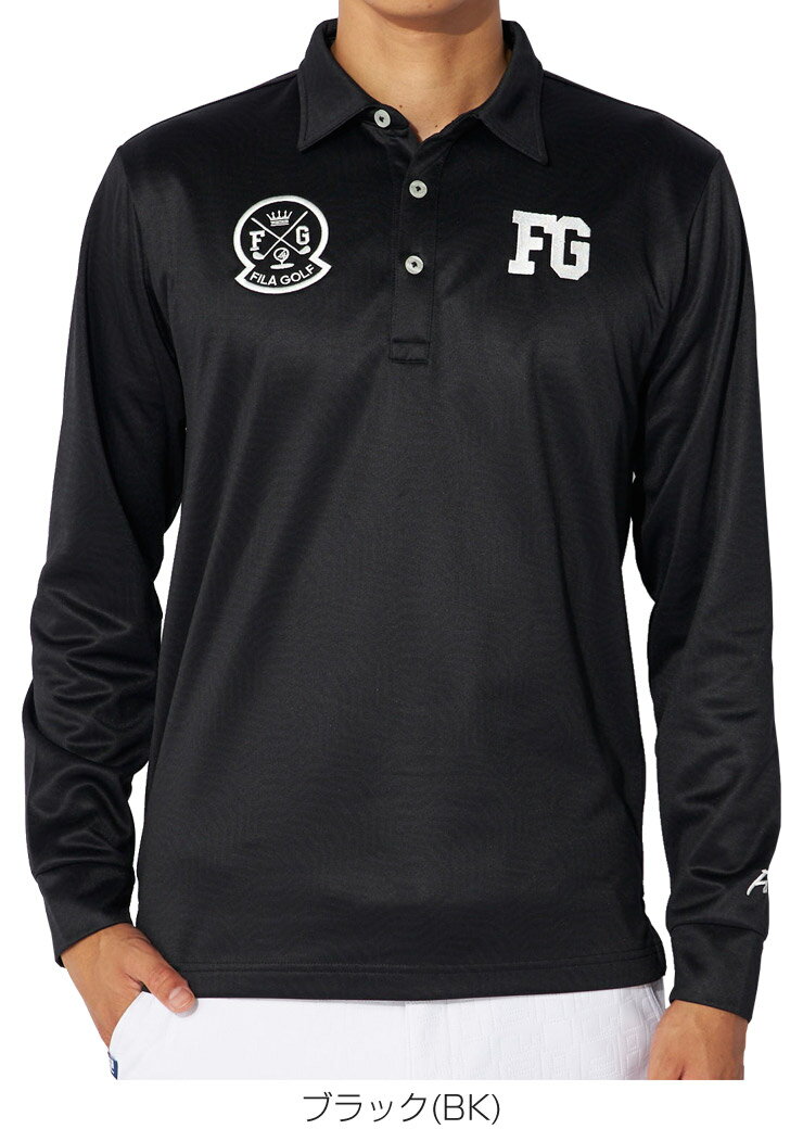 フィラゴルフ ジオメトリープリント 裏起毛 長袖 ポロシャツ ウェア メンズ 784-508 M-3L [即納]