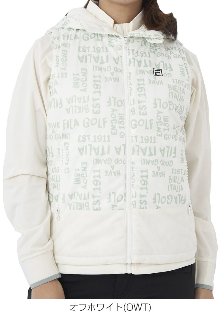 フィラゴルフ ウインドバリア フルジップ ブルゾン + タイポ柄 中綿ベスト セット ウェア レディース M-LL 793-203 [即納]