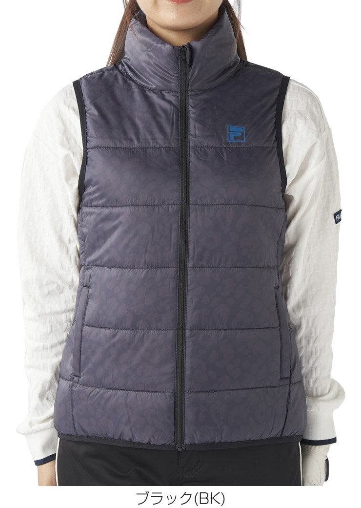 [SALE価格] フィラゴルフ FILA GOLF レオパード柄 ライトダウン フルジップ ベスト ウェア レディース 2025年秋冬モデル S-LL 795-241