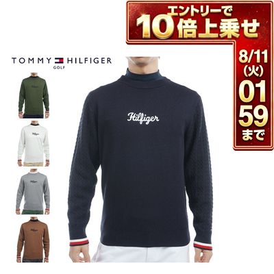 ＼エントリーでP10倍！7/19 20:00‐7/26 1:59／ 残り「L・LL」サイズのみ！トミーヒルフィガー ケーブルミックス クルーネック セーター ゴルフウェア メンズ M-3L THMA461 [即納]