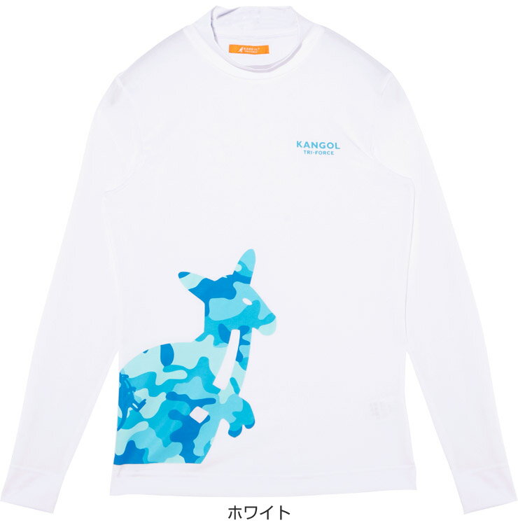 カンゴール　トライフォース　レディース　ゴルフウェア　カモ柄ビッグロゴ　モックネック　長袖シャツ　KFBA-52　Ladies　S-L【あす楽対応】