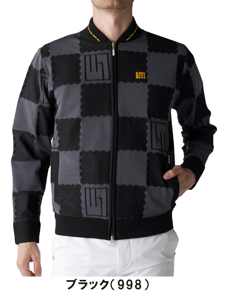 ラウドマウス LOUDMOUTH ゴルフ 蓄熱裏地 ブロック柄 フルジップ ニット ブルゾン ウェア メンズ 2025年秋冬モデル M-4L 775-701