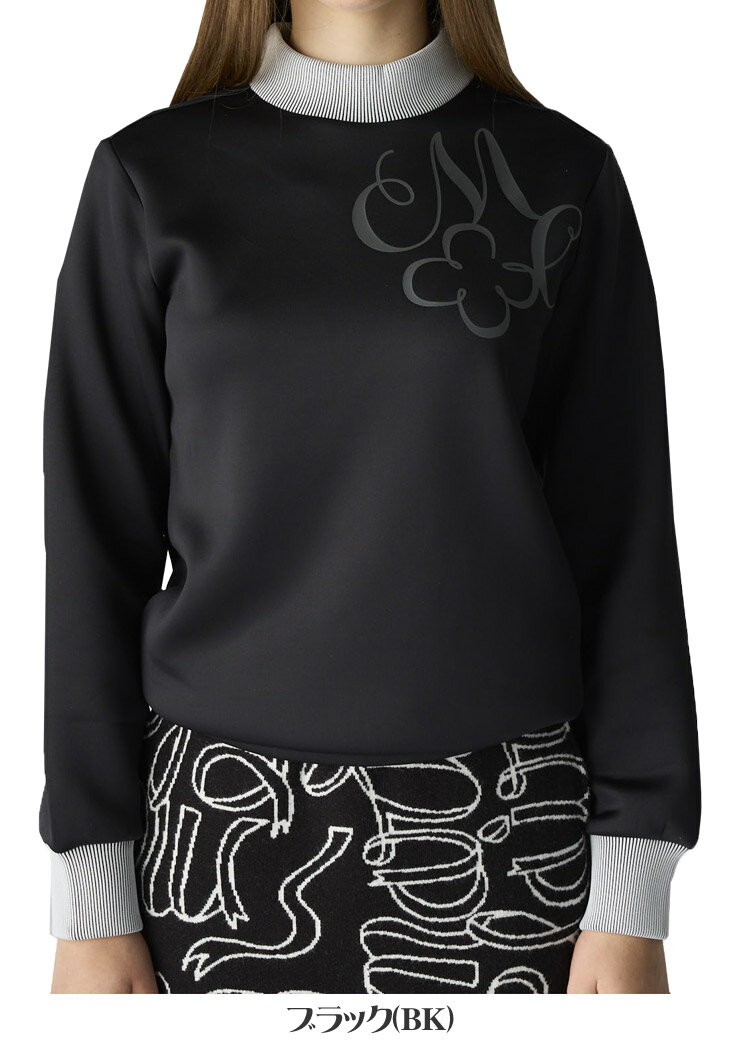 マリクレール marie claire ワンポイントロゴ モックネック 長袖 プルオーバー ゴルフウェア レディース 2025年秋冬モデル S-3L 735-550 [即納]