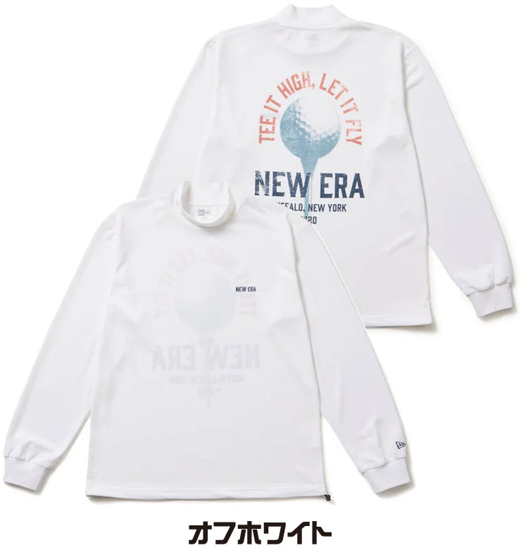 ニューエラ ゴルフ NEW ERA ゴルフボールバックプリント 鹿の子 ハイネック 長袖シャツ ウェア メンズ 2025年秋冬モデル M-XXL [即納]
