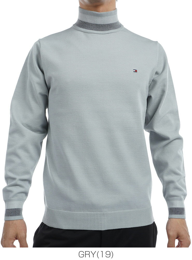トミーヒルフィガー TOMMY HILFIGER シグネチャーストライプ ハイネックセーター ゴルフウェア メンズ M-3L THMA471 [即納]