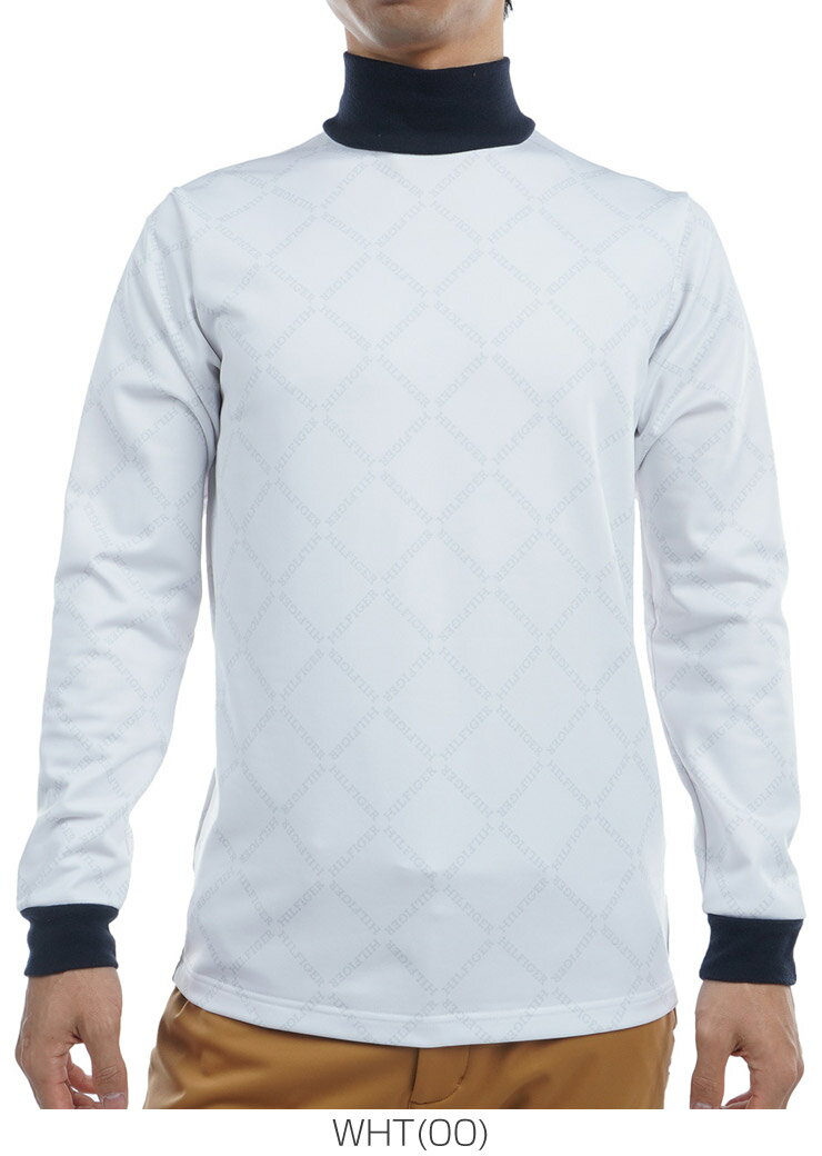 トミーヒルフィガー TOMMY HILFIGER ダイヤロゴプリント ハイネック 長袖シャツ ゴルフウェア メンズ M-3L THMA481 [即納]