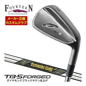 特注カスタムクラブ フォーティーン 2025NEW TB-5 FORGED アイアン ダイヤモンドブラックサテン仕上げ ダイナミックゴールド MID 115 シャフト 4本セット[＃7-P]