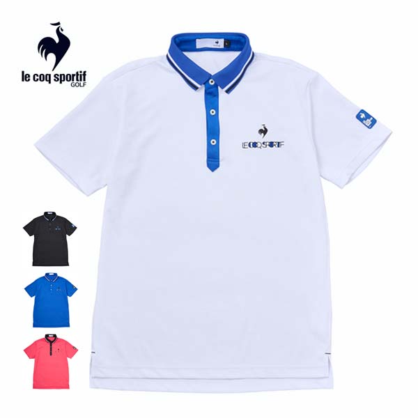 ルコックスポルティフ ゴルフ サンスクリーン グラフィックジャガード 半袖 ポロシャツ ウェア メンズ ..