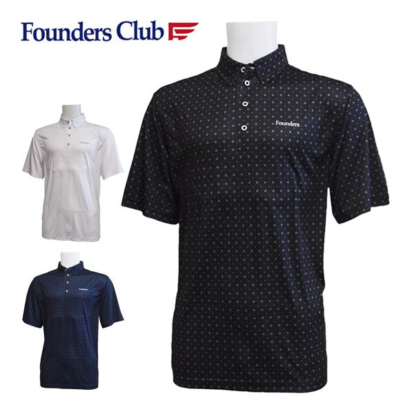 ファウンダースクラブ Founders Club 小紋柄 ボタンダウン 半袖ポロシャツ ゴルフウェア メンズ 2026年春夏モデル M-O FC-4397S