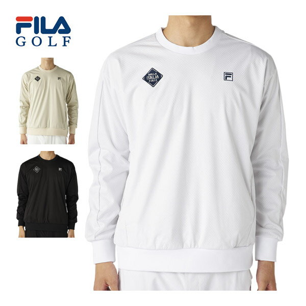 フィラゴルフ FILA GOLF SPORTS MIX RELAX LINE バックプリント ライトボンディング クルーネック ブルゾン ウェア メンズ 2025年秋冬モデル M-3L 785-210 [即納]