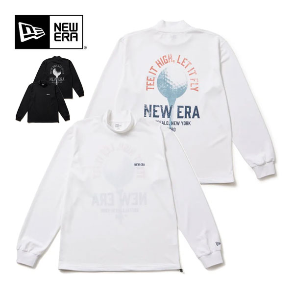 ニューエラ ゴルフ NEW ERA ゴルフボールバックプリント 鹿の子 ハイネック 長袖シャツ ウェア メンズ 2025年秋冬モデル M-XXL [即納]