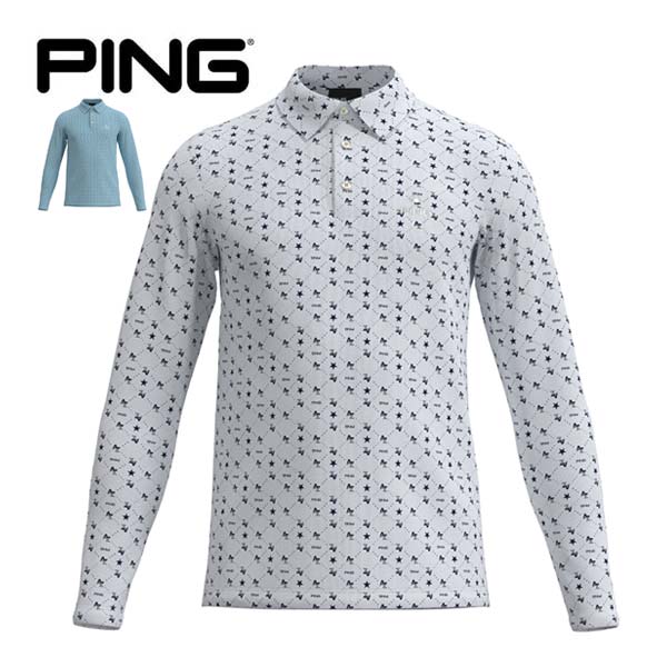 ピン PING クイックドライ UVカット 長袖 ポロシャツ ゴルフウェア メンズ M-3L 621-3261903