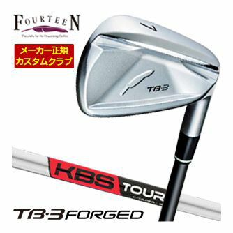 世界で一番やさしい単一素材構造の軟鉄鍛造アイアンを作りたかった。Fourteen 2025NEW TB3 FORGED フォーティーン ザ TB-3 フォージド Fourteen TB3 フォージド KBS ツアー C-Taper X S+ S R+ Rメーカー希望小売価格はメーカーカタログに基づいて掲載しています。フォーティーン 2025NEW TB-3 Forged アイアン 特注カスタムクラブ ▲標準シャフト装着時スペック（参考スペック）▲ こちらのモデルは2025年11月7日発売開始予定モデルとなります。 長さ、バランス指定について 標準長さをご指定の場合は、メーカー規定の長さになります。 ±0.5インチの範囲で無料対応可能です。 標準バランスご希望の場合は、メーカー推奨バランスになります。 ご希望のバランス・長さをご指定の場合は、バランスをコメント欄にご記入下さい。 バランスは1ポイント刻みでの対応となります。 0.5ポイント刻みのご指定はメーカーにてお受け致しかねます。 ヘッド・シャフト重量により、お客様のご希望のスペックに添えない場合が御座います。 その際は、当方よりメールにてご連絡致します。 グリップについて