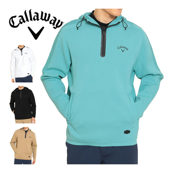キャロウェイ　メンズ　ゴルフウェア　ハーフジップ　フーディ　スウェッター　C22218102　2022年秋冬モデル　M-3L　【即納】