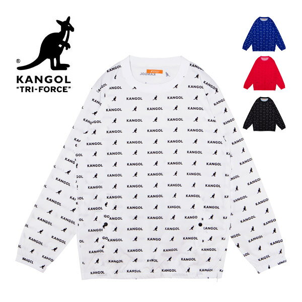 カンゴール　トライフォース　メンズ　ゴルフウェア　ロゴ総柄　プルオーバー　クルーネック　スニード　ブルゾン　KFBA-61　M-XL【即納】