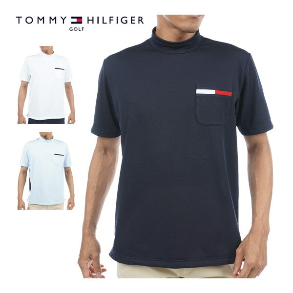トミー ヒルフィガー ポロシャツ メンズ [SALE価格]　トミーヒルフィガー　ゴルフ　ウェア　メンズ　カラーブロック　モックネック　半袖シャツ　THMA305　2023年春夏モデル　M-XL