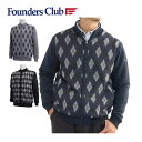 ファウンダースクラブ メンズ ゴルフウェア アーガイル柄 フルジップ 防風 セーター FC-0317W M-O